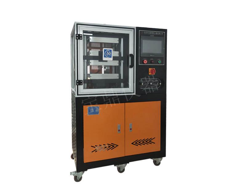 小型雙層平板硫化機(jī)，實(shí)驗(yàn)室自動(dòng)壓片機(jī)操作演示